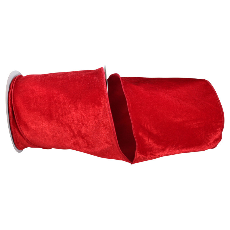 Fabric No Theme Ribbon, Red, 6" H x 360" W x 6" D