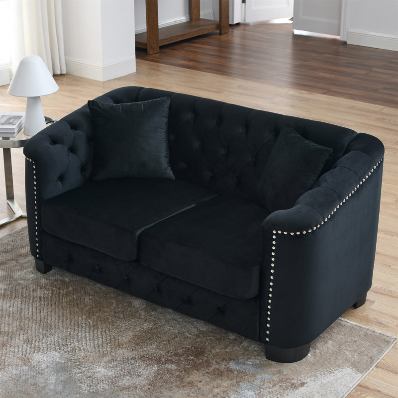 Canapé Chesterfield 59 po, Noir