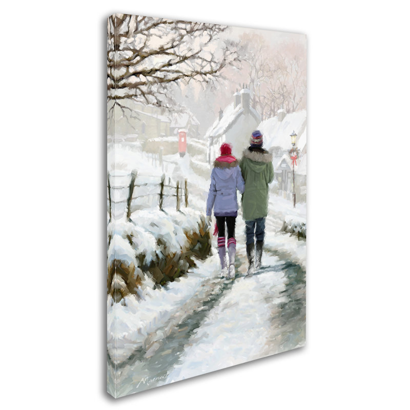 «Couple in Snow», reproduction sur toile tendue, H 24 po x l 16 po x P 2 po