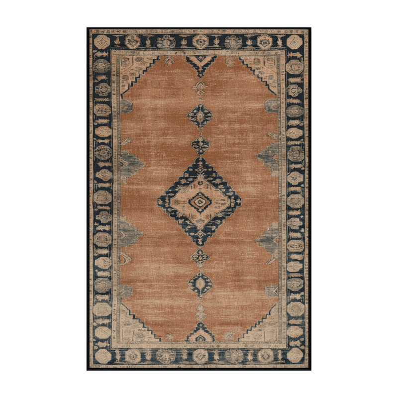 Tapis beige surteint lavable à la machine, Rectangle 6 pi x 9 pi