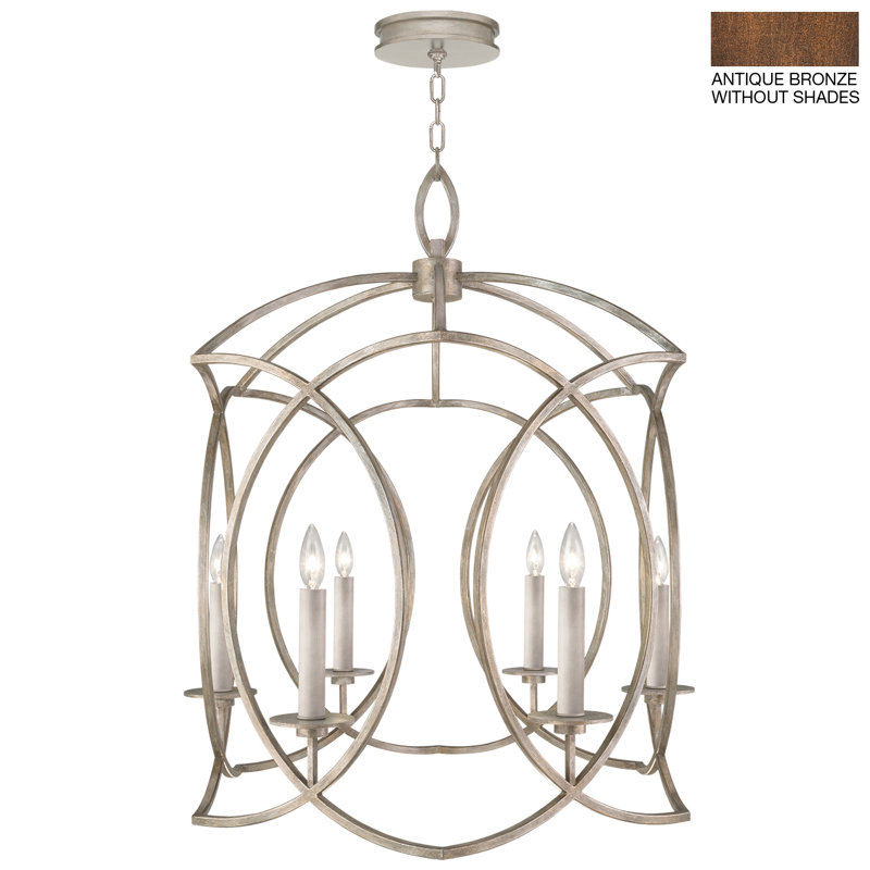 Cienfuegos 6 - Light Chandelier, No, 36" H x 28.5" W x 28.5" D, Antique Bronze