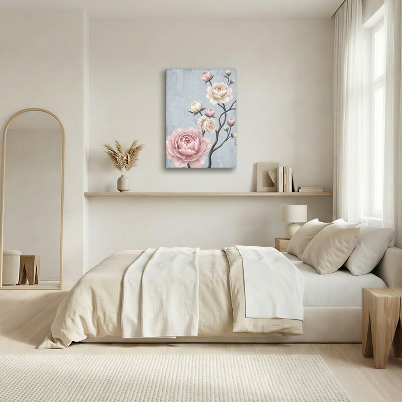 Art floral, art mural sur toile, ensemble de 1, H 40 po x l 28 po, Toile tendue
