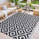 Black and White Cross Pattern Outdoor Rug Camping Plastic Straw Mats