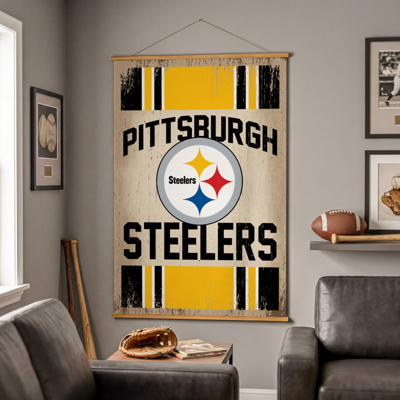 Tapisserie murale 36 po x 54 po Pittsburgh Steelers, Steelers de Pittsburgh