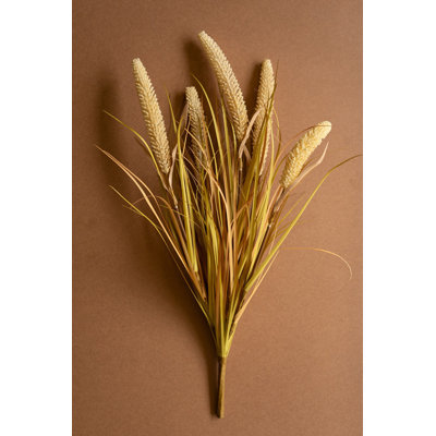  Tige de gazon artificiel pour la décoration intérieure - fausse tige décorative brun clair naturel, 30 po (ensemble de 6)