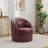 Dark Red Top-Grain Leather Swivel Accent Chair, 360° Smooth Spin, Mid-Century Modern Lounge Chair For Living Room/Office-2134944895