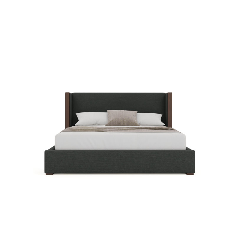 Lit tapissier bas Irenne, Gris anthracite, Très grand