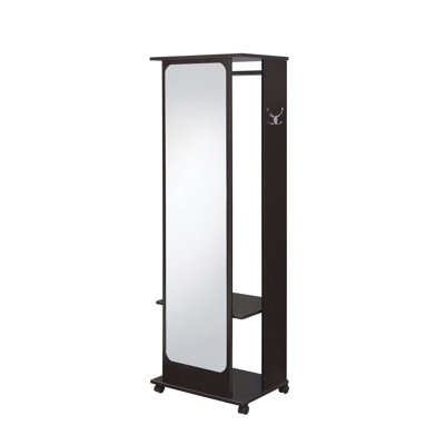 Dario Hall Tree with Mirror, Caster Wheels & Hanging Rod by Latitude Run