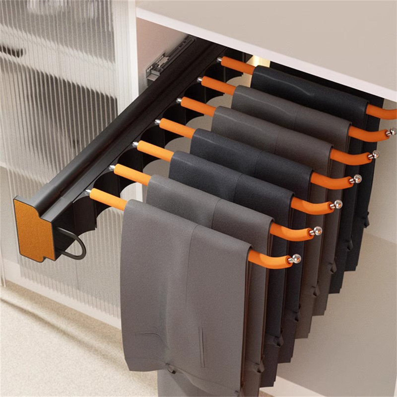 Sideglide Single-Row Side-Mounted Pants Rack, 3.5" H x 14.17" W x 18.11" D