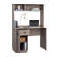 Bureau compact avec huche et plusieurs options de rangement, parfait pour un espace de travail efficace et divers styles de décoration.