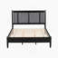 Grand lit en bois massif avec support robuste de 500 lb, sans sommier tapissier et tête de lit tapissier noire avec poignées en métal-1035624125-1035624122