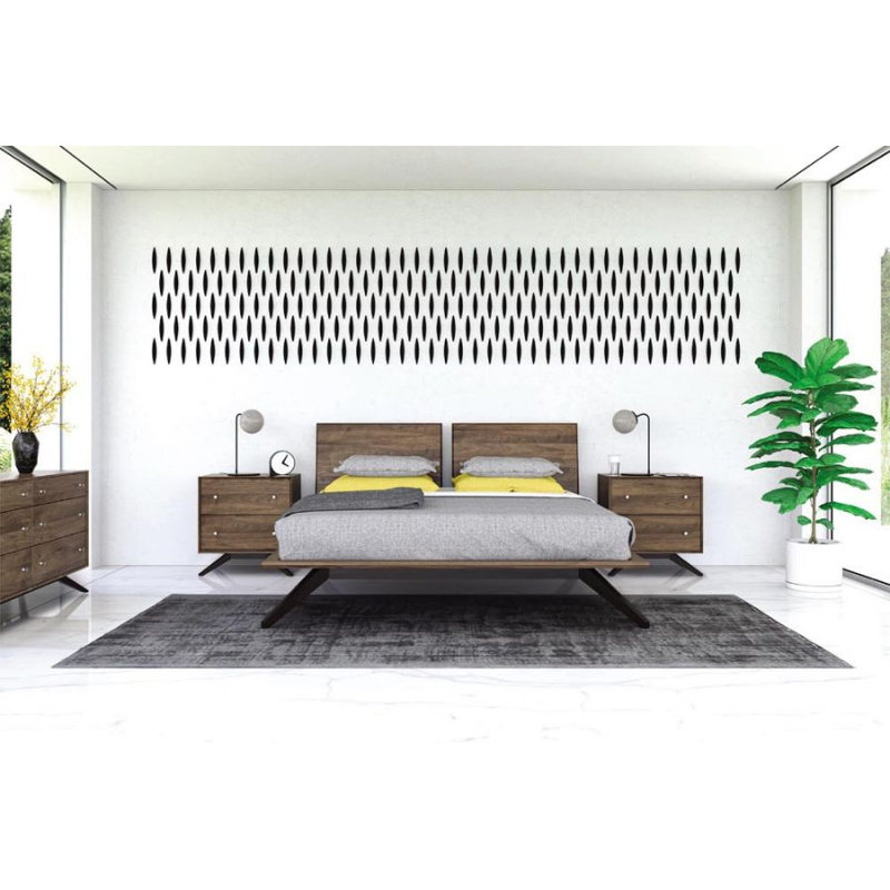 Astrid Platform Bed, King, Walnut/Dark Chocolate, Conventional