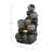 3-Tier Gray Pots on Stacked Rocks 2.5-Feet Tall Outdoor Polyresin Fountain with Lights and Gray Side Planter