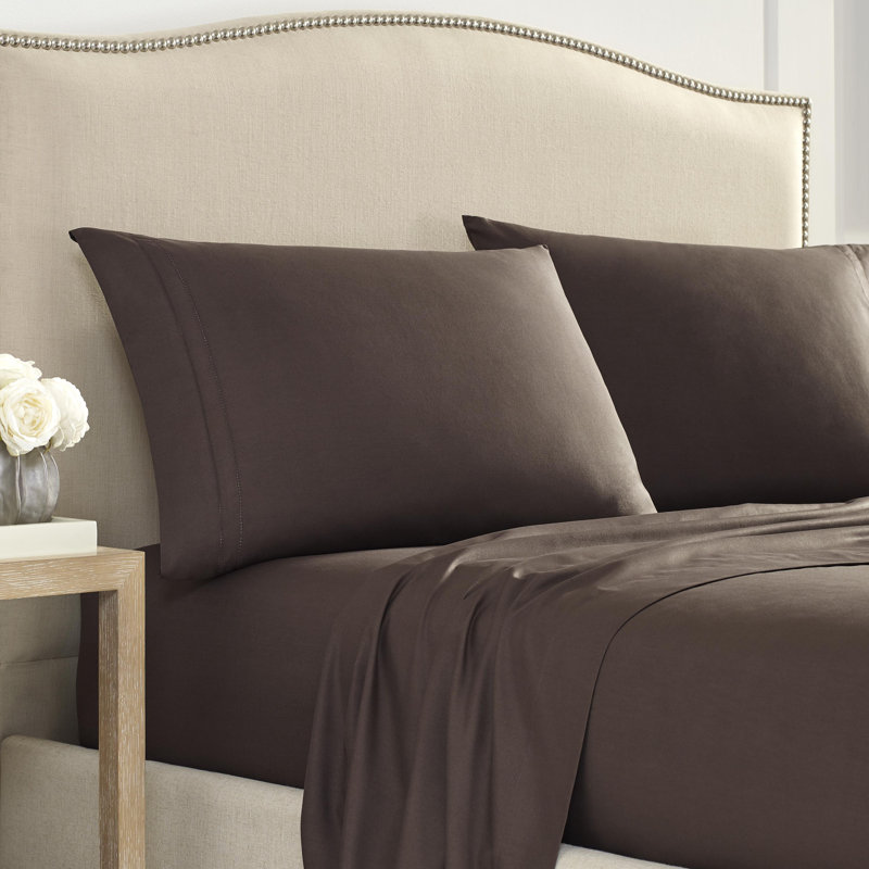 Martex 200 Series UltraSoft Microbrushed Pillowcase, King, Brown