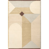 Piazza Wool Abstract Area Rug in Beige/Camel