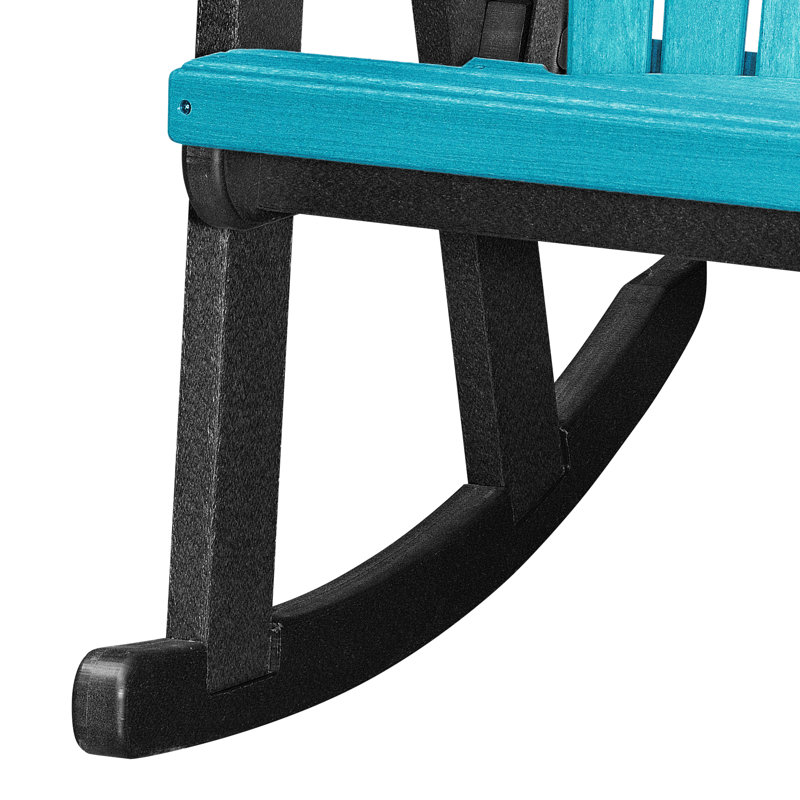 Chaise Adirondack à bascule en plastique Beraud, Bleu et noir