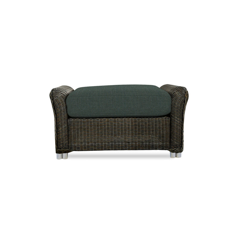 Reflections Outdoor Ottoman, Yoko Mist, Mink