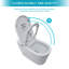 Smart Toilet with Bidet Built in, Auto Open & Close, Elongated Heated seat, Foot Sensor Flush, LED Display, Warm Water Wash, Dryer, Night Light