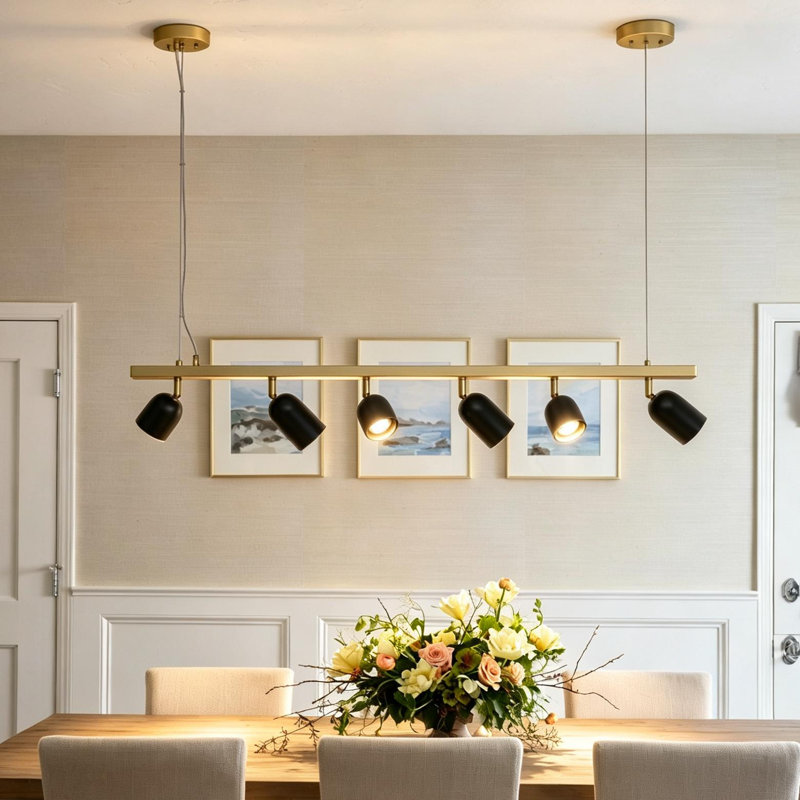 Luminaire suspendu pour îlot de cuisine 6 lumières Burcker
