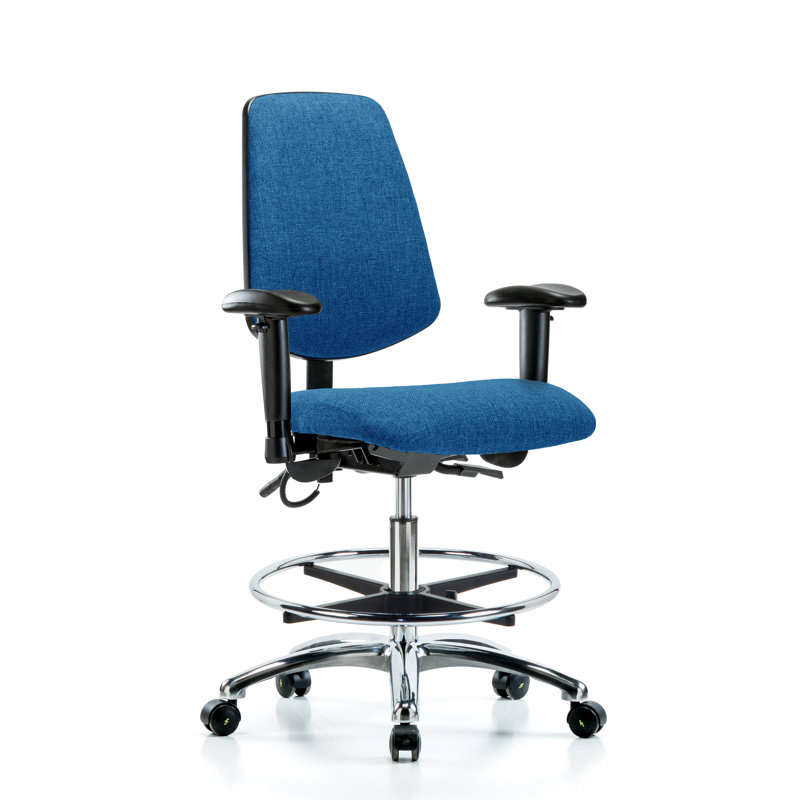 Fauteuil de dessin ergonomique Deasia, Bleu, Roulettes, Non inclus
