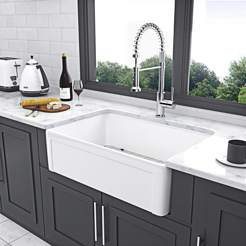 Farmhouse Apron-Front Kitchen Sink Single Bowl