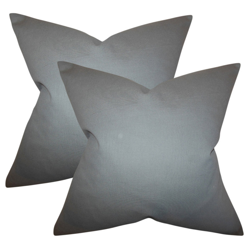 Feather Reversible Throw Pillow, Gray