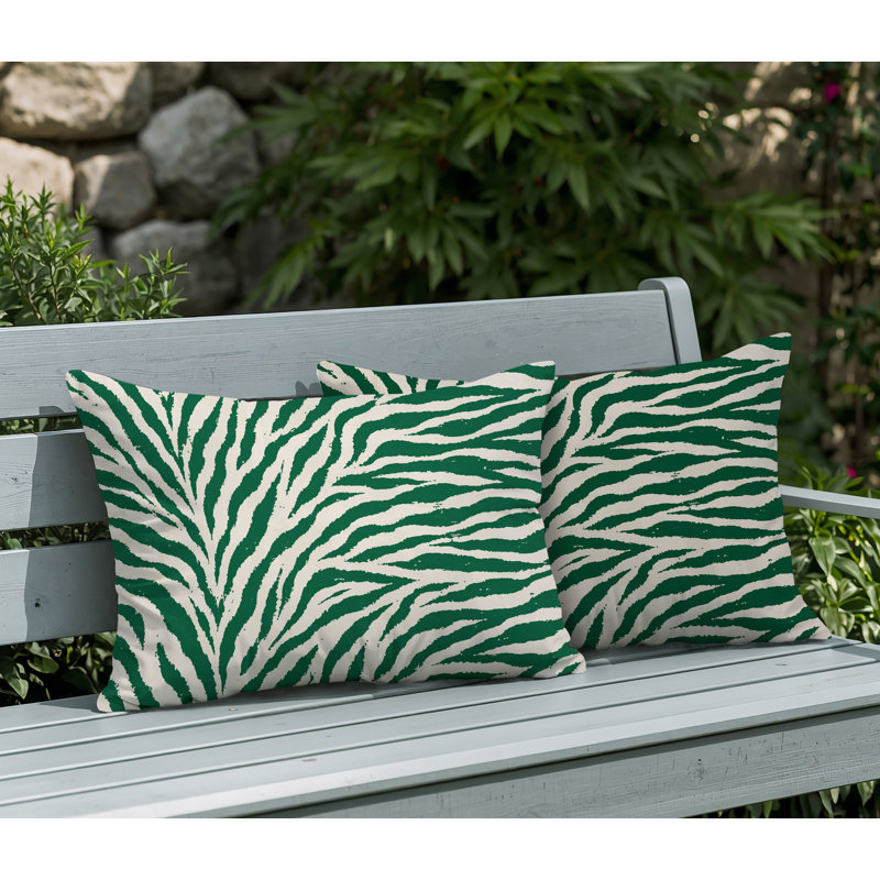 Oreiller réversible Jay Zebra, 25x18, Green