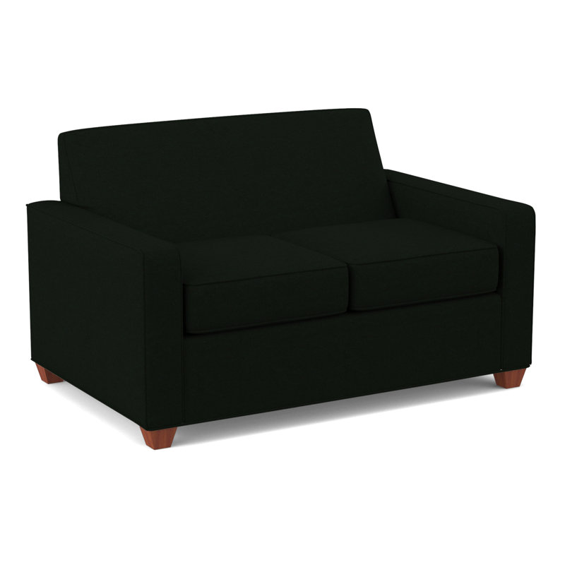 Avery 56" Square Arm Loveseat, BM Cherry, Dorset Black