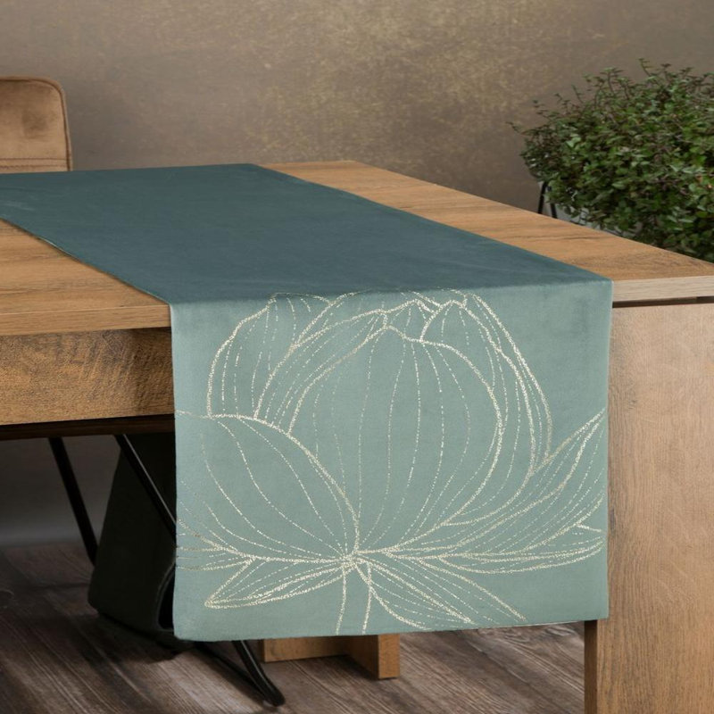 No Pattern And Not Solid Colour Table Runner, 35cm W x 140cm L, Mint