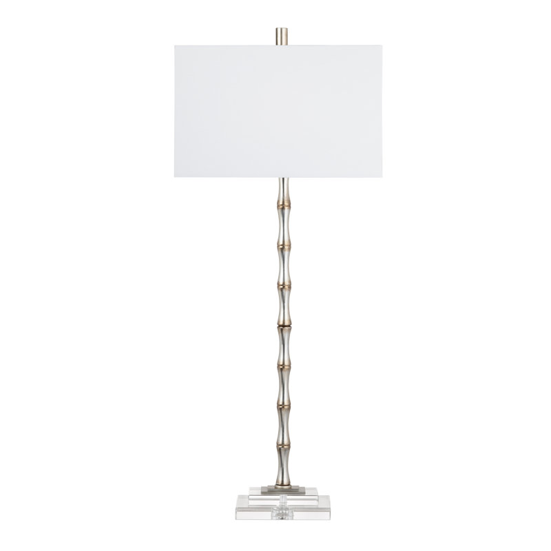 38.5" Metal Table Lamp With White Shade