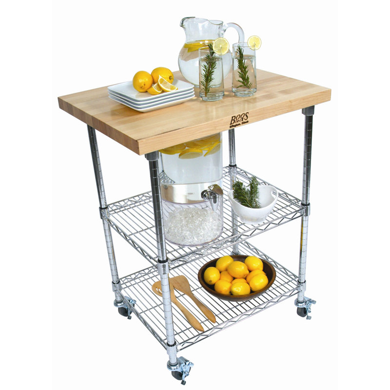 Rouge et Noir Metropolitan Wire Cart with Maple Top