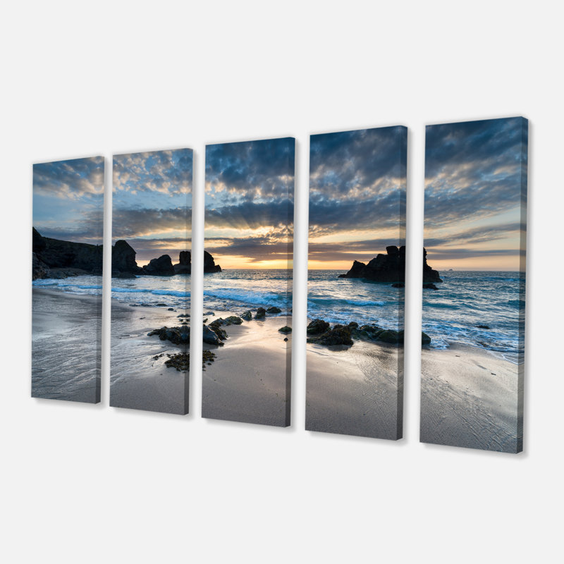 Magnifique baie de Porthcothan - Ensemble de photos sur toile 5 pièces