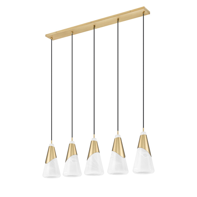 Lustre linéaire Jamess, Doré, 5 lumières