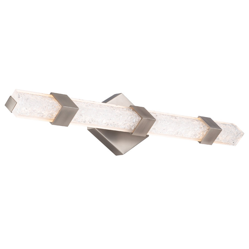 Regal 28" Dimmable LED Vanity Light with Crystal Shade, Brushed Nickel