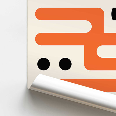 «Orange Bauhaus Minimalist», impression roulée