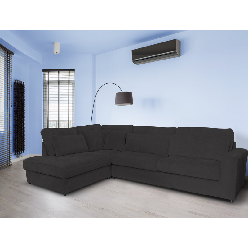 Arve 4 Seater Corner Sofa , Left Facing, Black