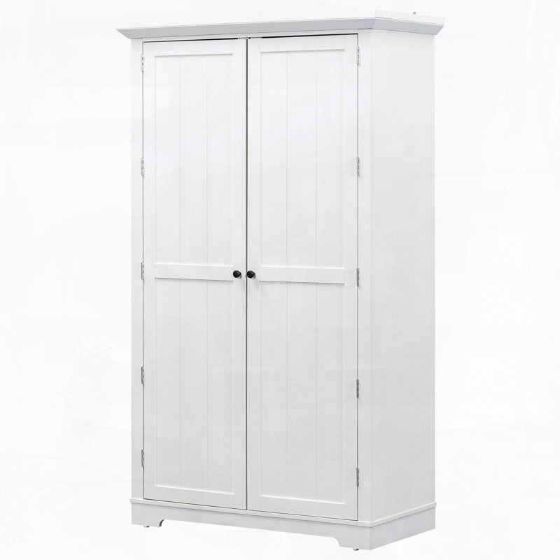 Freestanding Pantry with Drawers & Pull-Out Trays, White