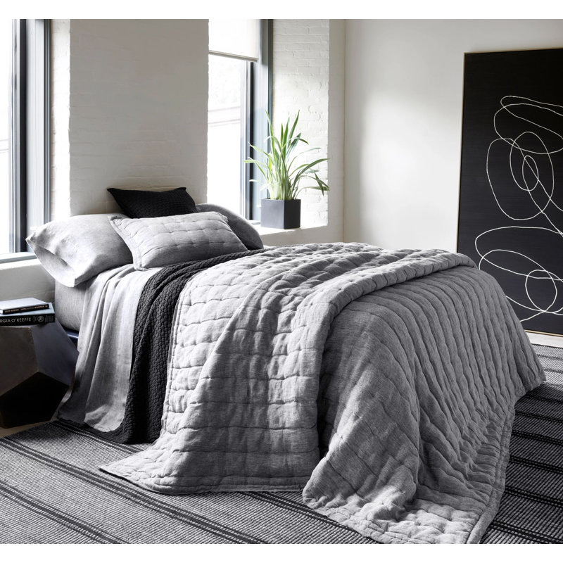 Lodi Matelasse Sham, Black, Euro