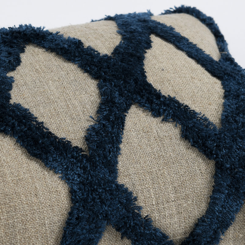 Coussin Evangeline, 14 po x 20 po, Blue Geometric