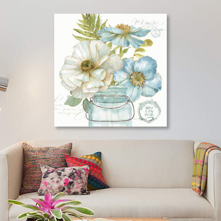 " My Greenhouse Bouquet II " by Lisa Audit, 12" H x 12" W x 0.75" D, Wrapped Canvas, No Mat