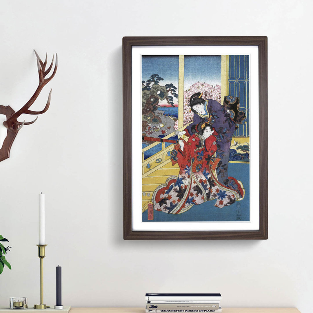 The Flower of Akashi by Utagawa Kuniteru - Framed Print