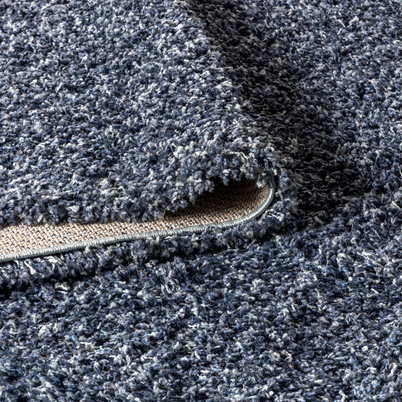 Felicdad Shag Plush Tassel Denim Blue Rug, Rectangle 7'9" x 10'