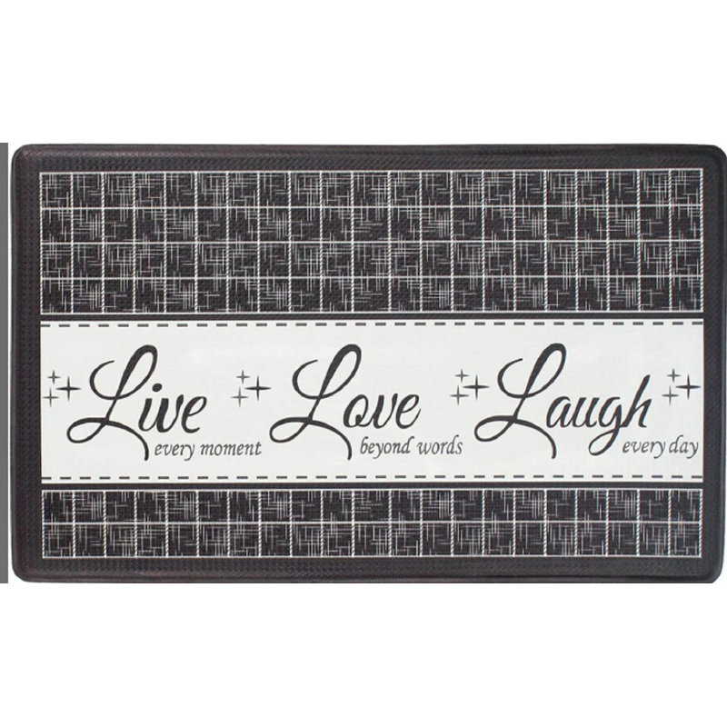 Mousse à mémoire de forme 18 "x 30" Kate Aurora Montauk Live ~ Love ~ Laugh, tapis de cuisine, bords biseautés