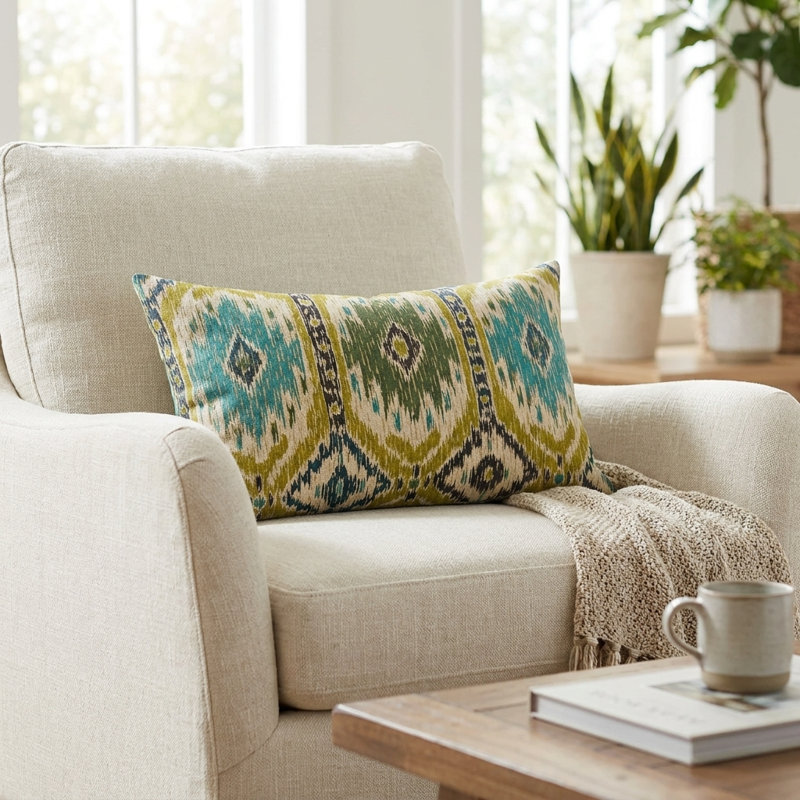 Coussin décoratif d’intérieur et d’extérieur de luxe vert avalanche de Plutus, Rectangle 12"H x 20"W