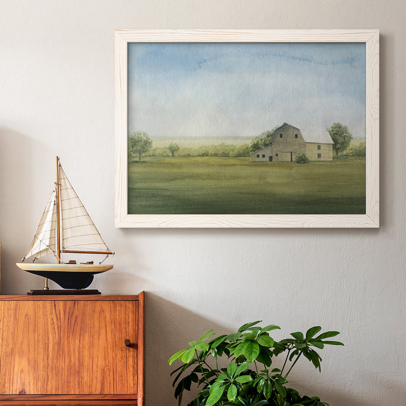 «Grove Farm I», peinture sur toile encadrée, Blanc, H 26 po x l 38 po x P 1,5 po