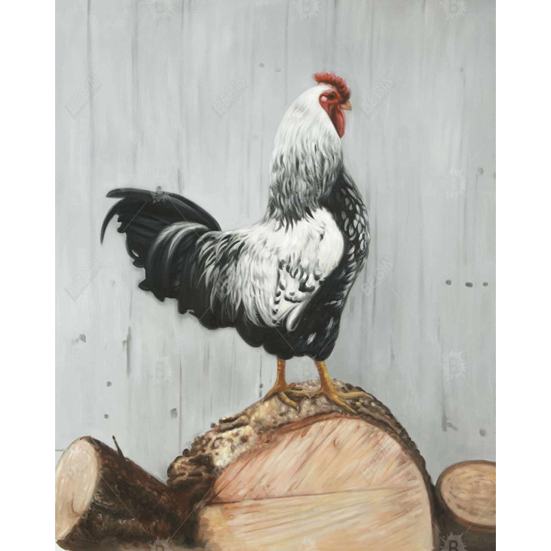 Wyandotte, reproduction de coq sur toile
