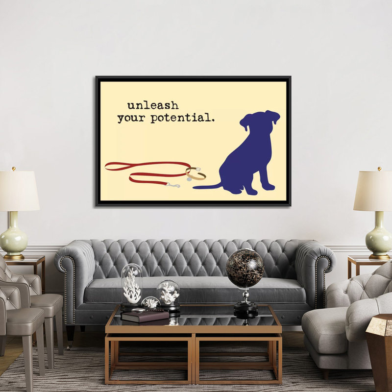 «Unleash Your Potentiel», impression sur toile, H 18 po x l 26 po x P 1,5 po, Toile avec cadre noir, Pas de tapis