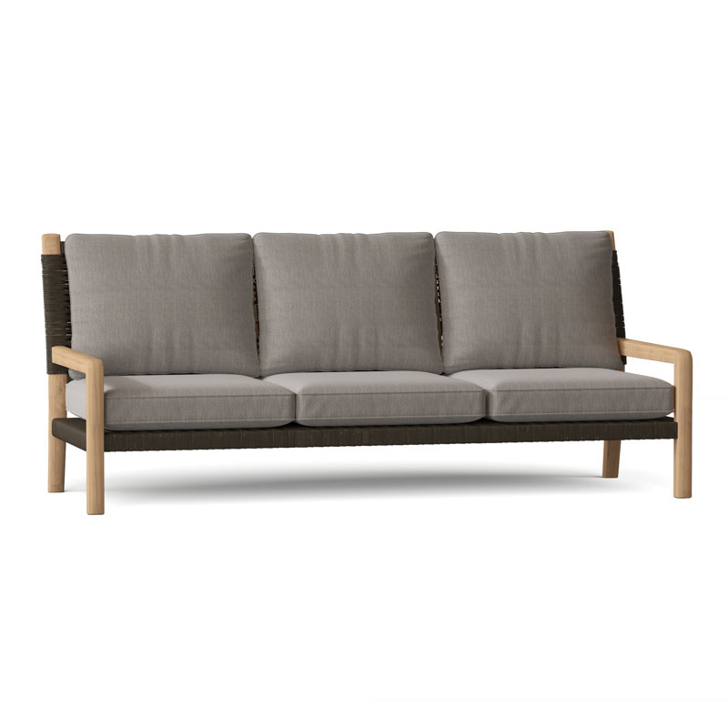 Hudson Outdoor 3 - Seat Patio Sofa, Canvas Canvas Sunbrella® Canvas, Charcoal Lace