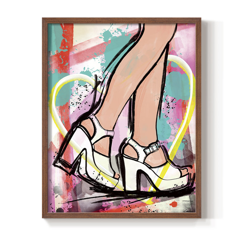 Reproduction encadrée Pop Glam - bois massif, Noyer, H 11 po x l 9 po