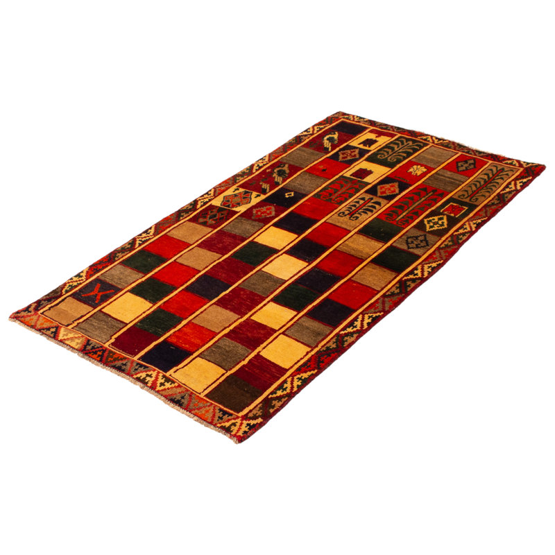 Tapis multicolore Sabiha Gabbeh 4 pi 2 po x 7 pi 1 po